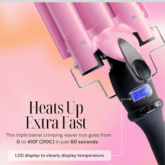 Three Barrel Curling Iron Wand Hair Waver - Picture 8 of 9